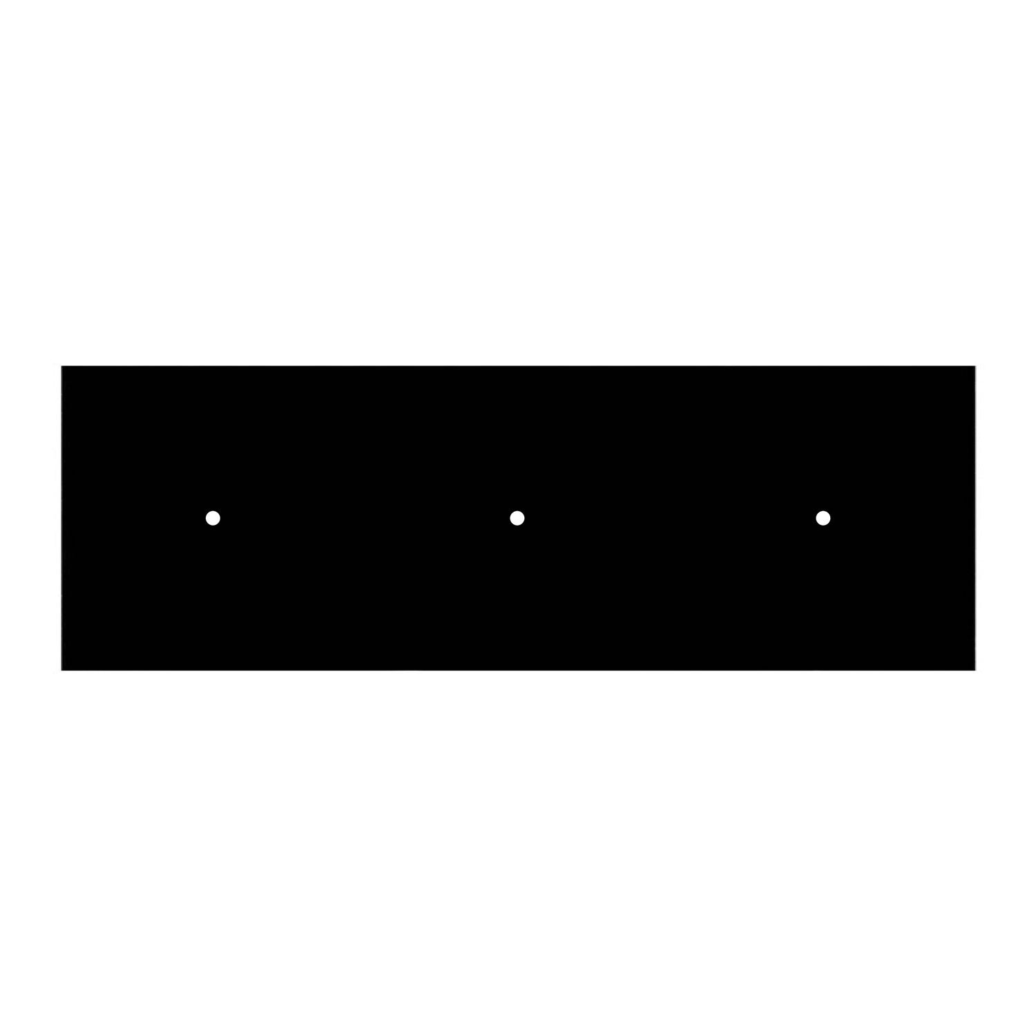 Lampada a sospensione a 3 cadute con XXL Rose-One rettangolare 675 mm con finiture in metallo - Nero opaco