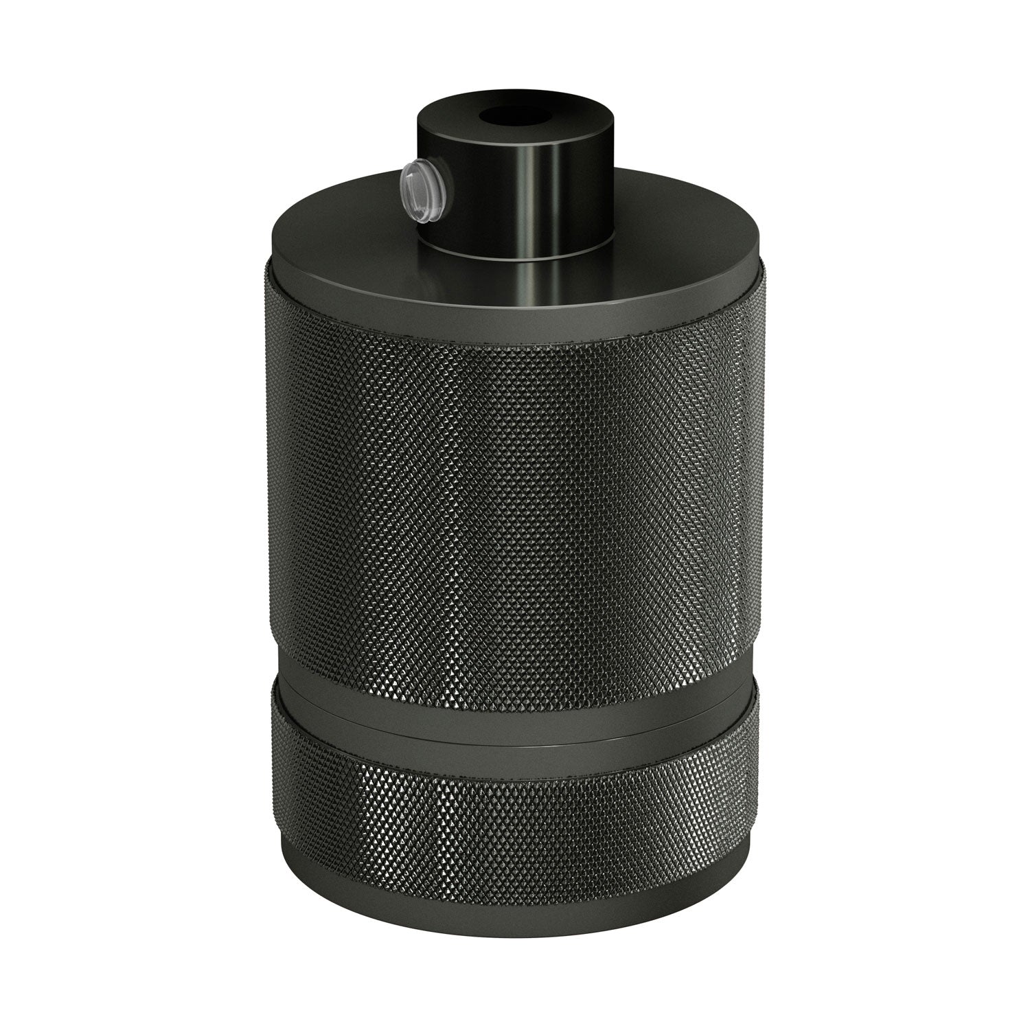 Kit portalampada E27 in alluminio zigrinato a doppia ghiera per paralume - Canna di fucile