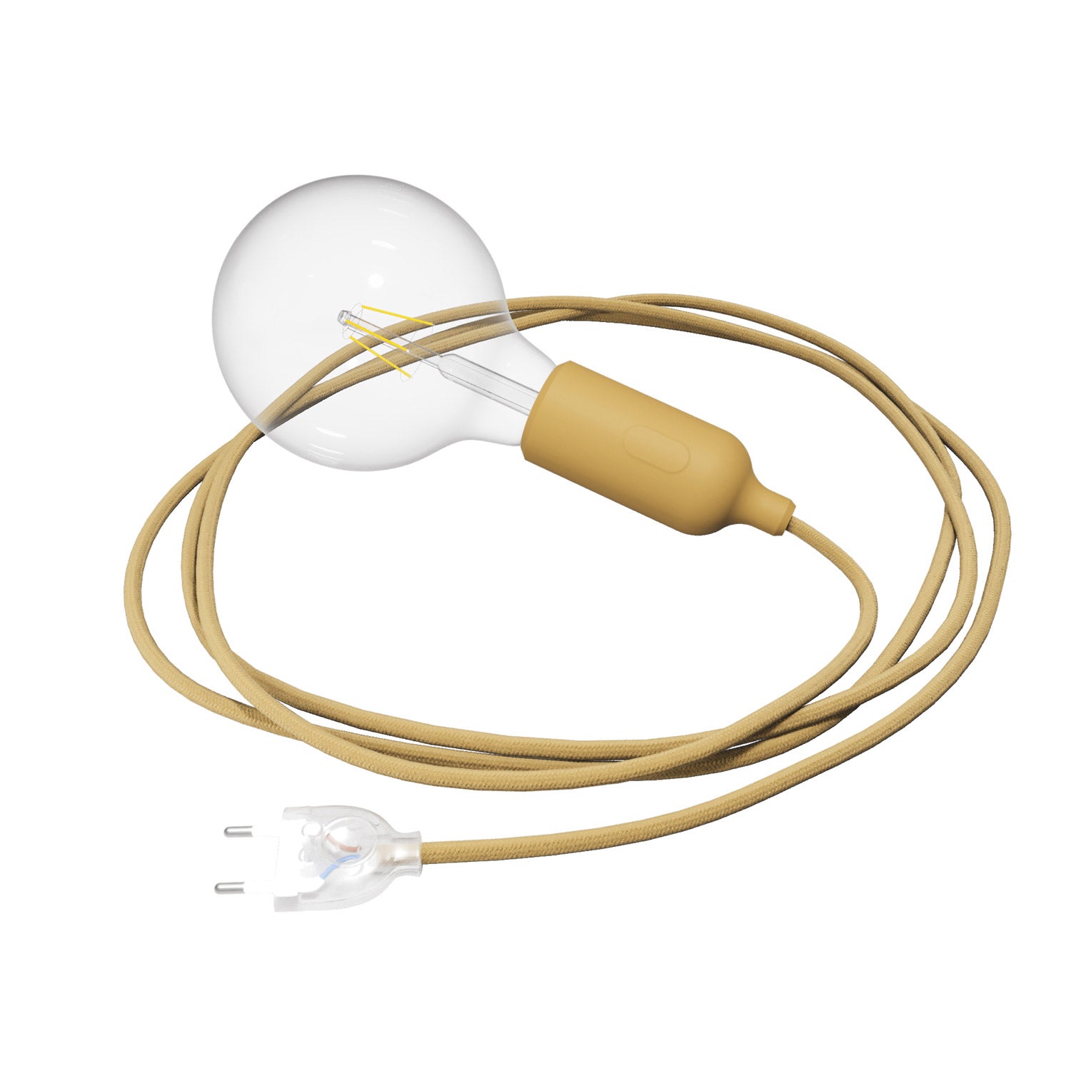 Snake Lampada in silicone con interruttore e spina - Mostarda