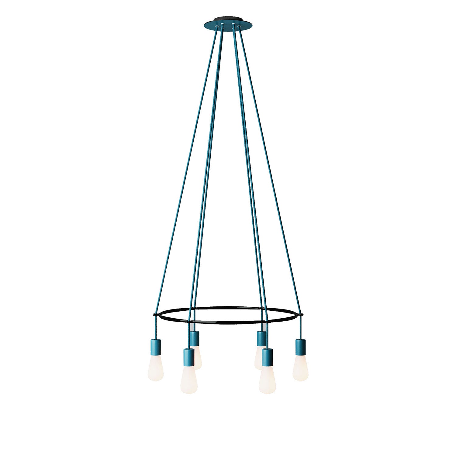 Lampadario Cage a 6 cadute Edison ST64 - Petrolio