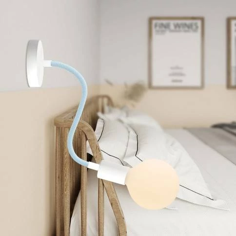 Snake Eiva met mini Ellepì 'Maioliche' Flat Lampenkap, looplamp voor buiten, met IP65 waterdichte lamphouder en stekker