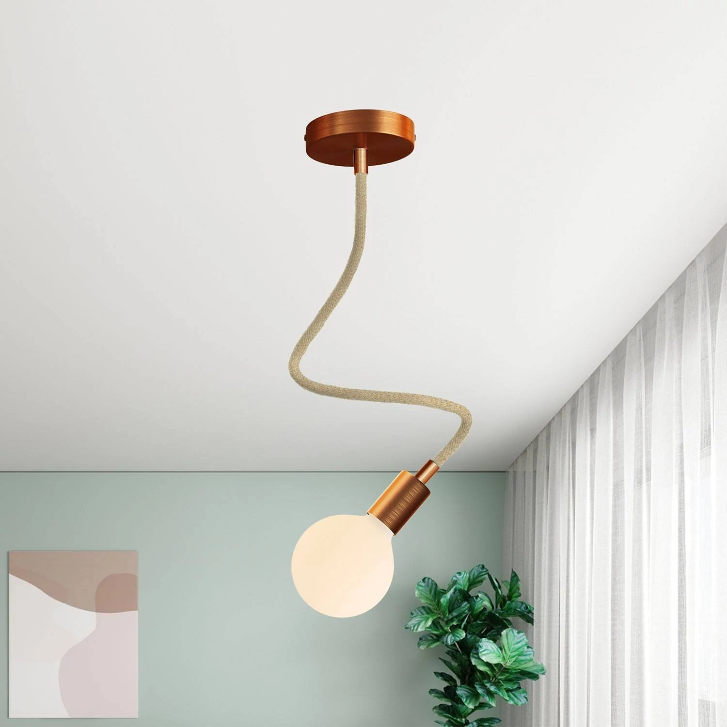 Creative Flex flexibele buis met RN06 neutrale jute stof en metalen eindstukken