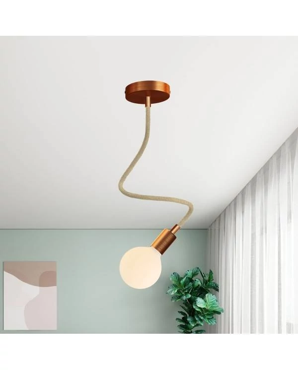 Creative Flex flexibele buis met RN06 neutrale jute stof en metalen eindstukken