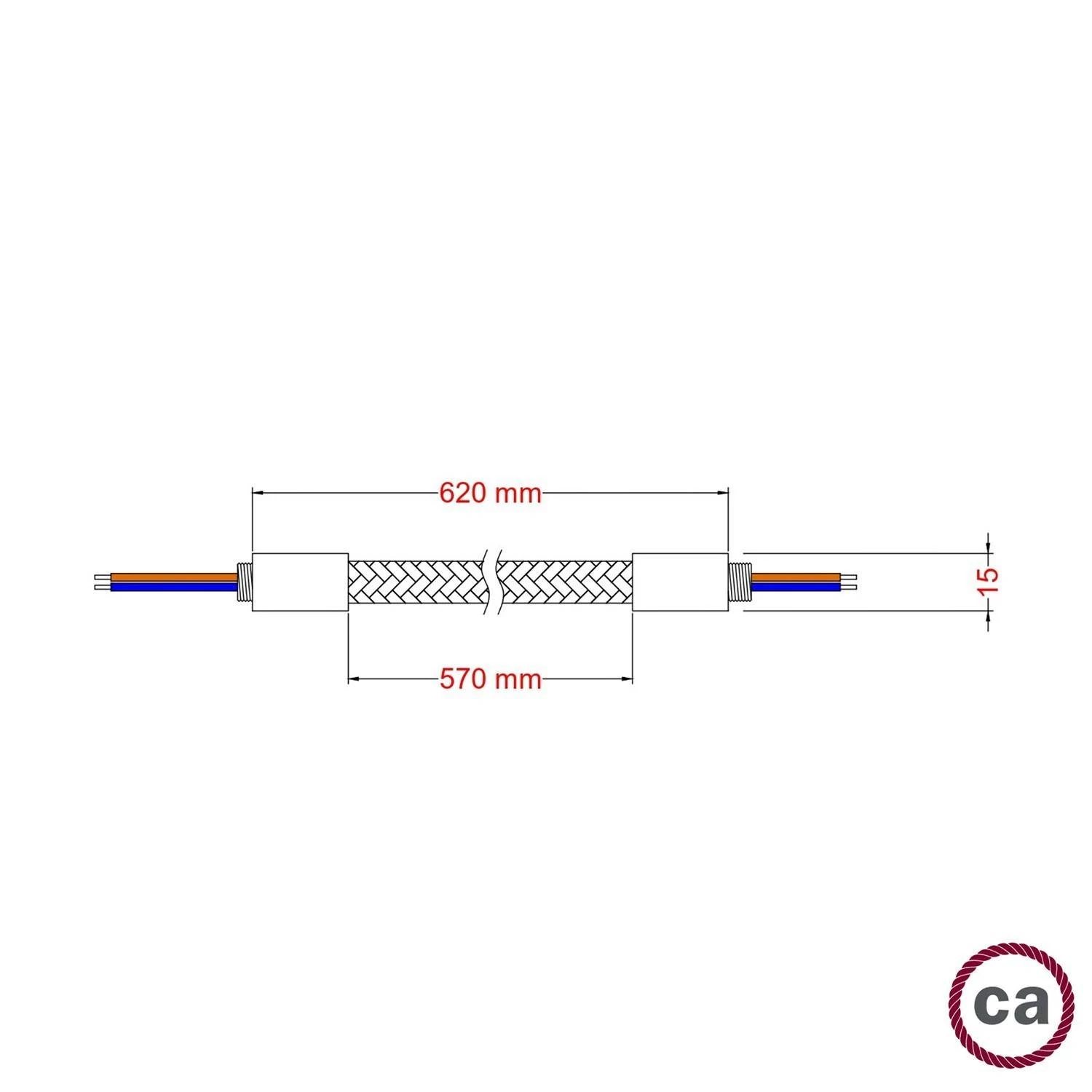 Creative Flex flexibele buis met RN06 neutrale jute stof en metalen eindstukken