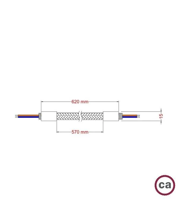 Creative Flex flexibele buis met RN06 neutrale jute stof en metalen eindstukken