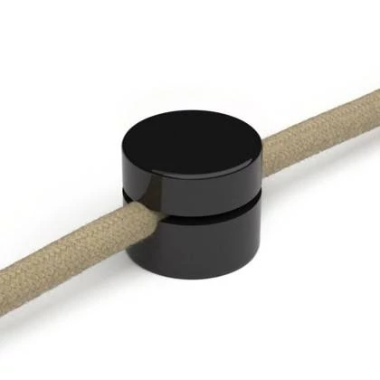 Wandmontage universele kabelhouder voor grote secties strijkijzersnoer 3x1,0 en 3x1,5 en voor EIVA systeem - 2 stuks - zwart