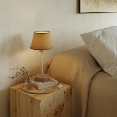 Houten tafellamp met Impero lampenkap - Alzaluce Wood
