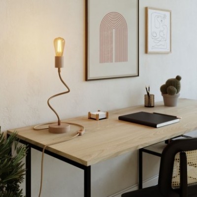 Houten verstelbare tafellamp met diffuse verlichting - Table Flex Wood