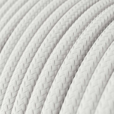 Ultra Zachte siliconen elektrische kabel met glanzende optisch witte stoffen voering - RM01 rond 2x0,75 mm