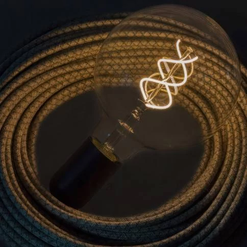 Ultra Zachte siliconen elektrische kabel met glanzende vuurrode stoffen bekleding - RM09 rond 2x0,75 mm