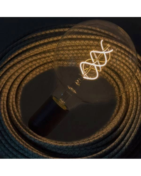 Ultra Zachte siliconen elektrische kabel met glanzende vuurrode stoffen bekleding - RM09 rond 2x0,75 mm