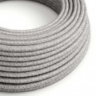 Ultra Zachte siliconen elektrische kabel met grijze gemêleerde linnen bekleding - RN02 rond 2x0,75 mm