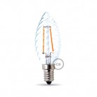 LED Light Bulb Twisted Candle 4W 440Lm E14 Clear