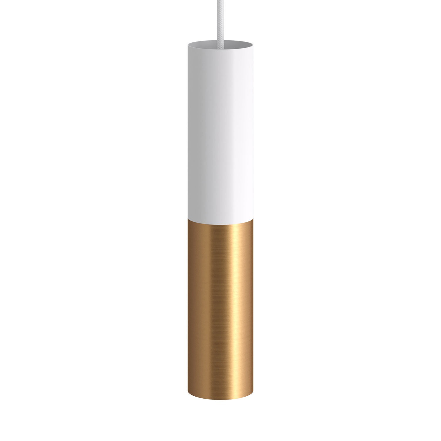Made in Italy hanglamp compleet met strijkijzersnoer en dubbele Tub-E14 lampenkap