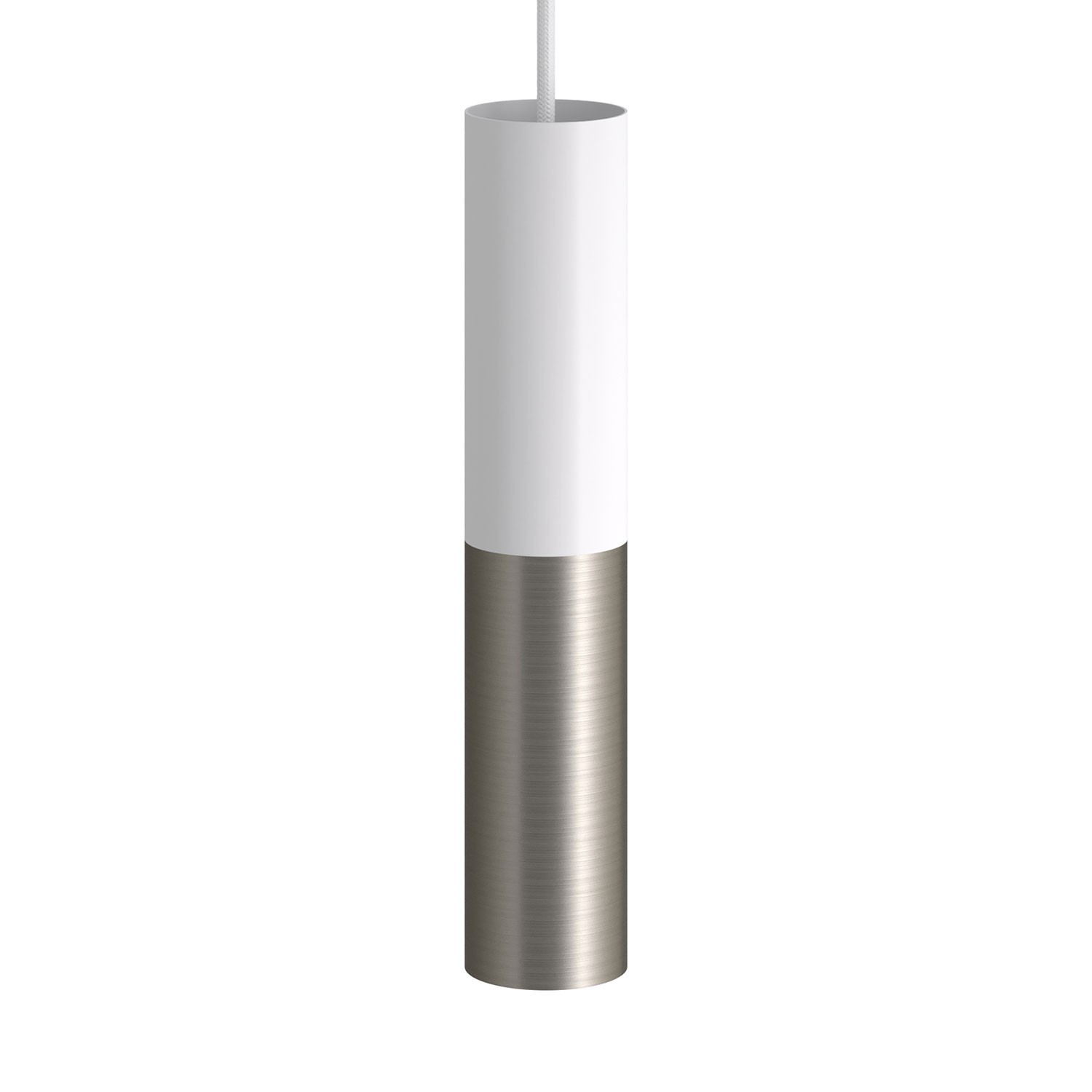 Made in Italy hanglamp compleet met strijkijzersnoer en dubbele Tub-E14 lampenkap