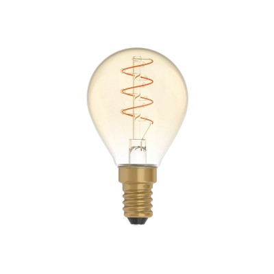 LED Gouden LED Carbon Filament lamp C02 Gebogen Spiraal Filament Mini Globe G45 2,5W E14 Dimbaar 1800K