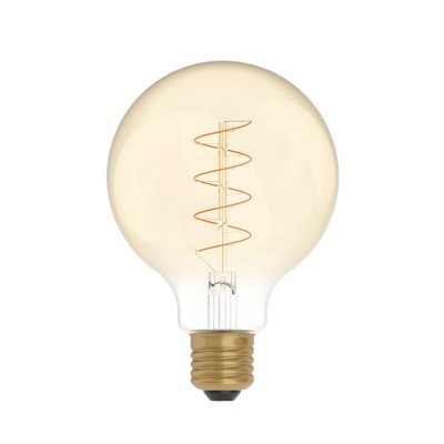 LED Gouden LED Carbon Filament lamp C06 Gebogen Spiraal Globe G95 4W E27 Dimbaar 1800K