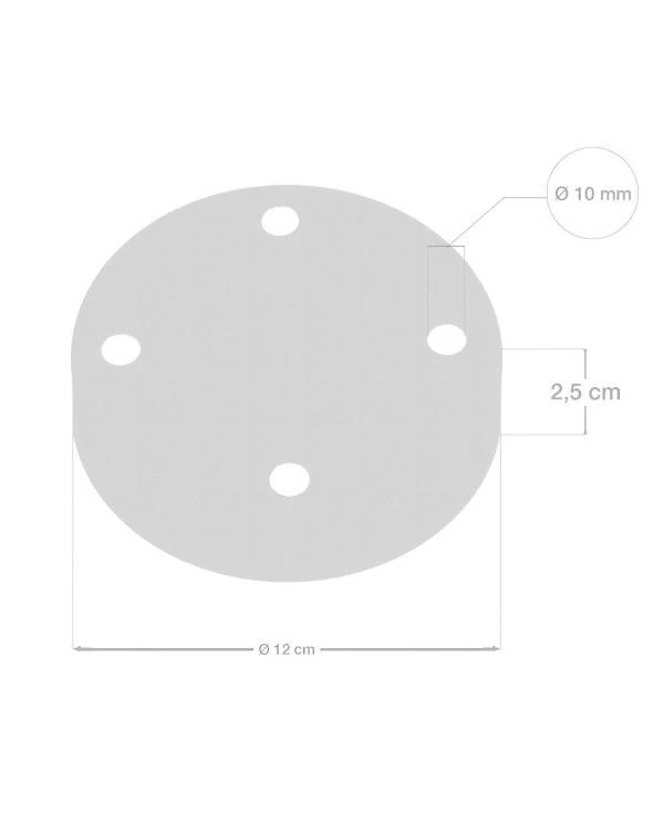 Strak design 4-gaats 120 mm. cilindrische metalen plafondkap