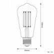 LED heldere Edison gloeilamp ST64 7W 806Lm E27 2700K Dimbaar - T02