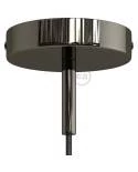 Strak design 1-gaats 120 mm. cilindrische metalen plafondkap met 7 cm. trekontlaster