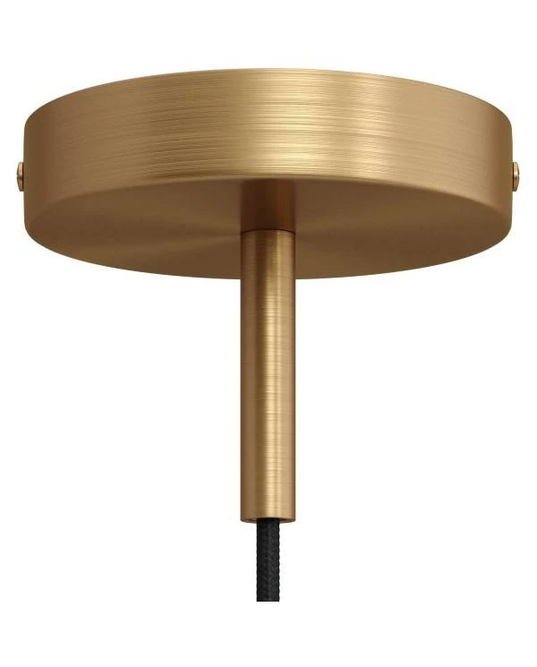 Strak design 1-gaats 120 mm. cilindrische metalen plafondkap met 7 cm. trekontlaster
