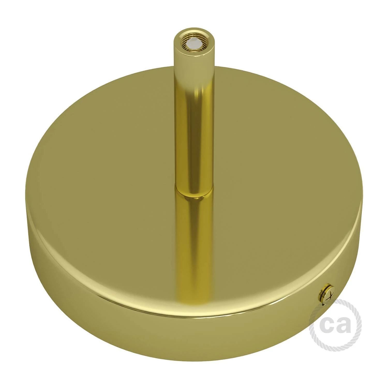 Strak design 1-gaats 120 mm. cilindrische metalen plafondkap met 7 cm. trekontlaster