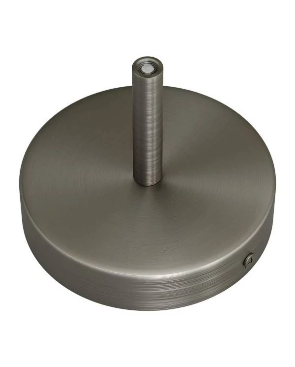 Strak design 1-gaats 120 mm. cilindrische metalen plafondkap met 7 cm. trekontlaster