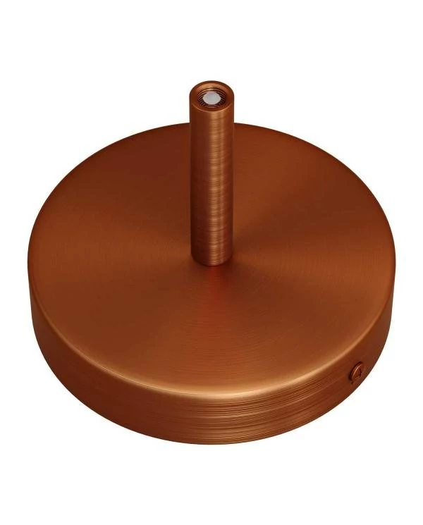 Strak design 1-gaats 120 mm. cilindrische metalen plafondkap met 7 cm. trekontlaster