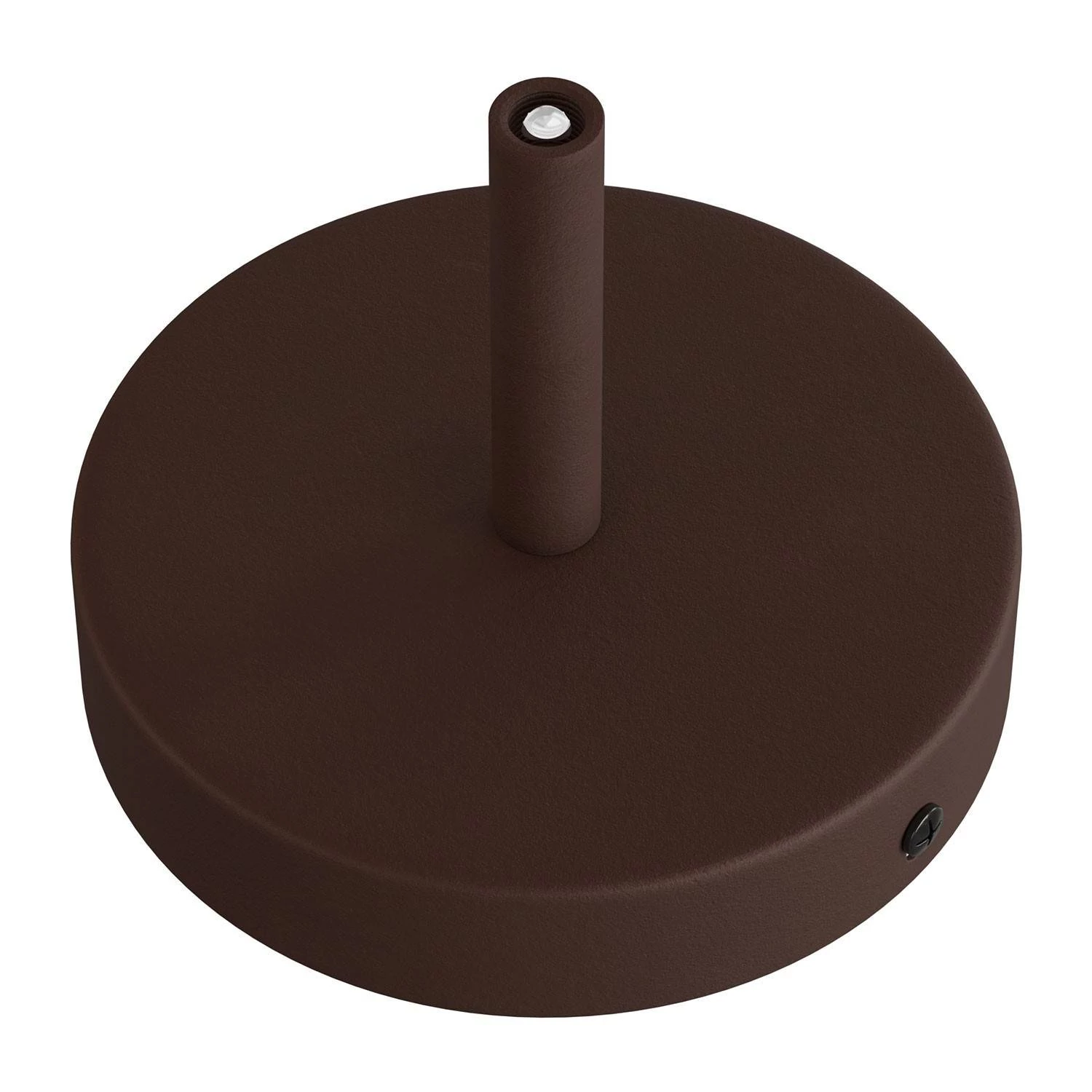 Strak design 1-gaats 120 mm. cilindrische metalen plafondkap met 7 cm. trekontlaster
