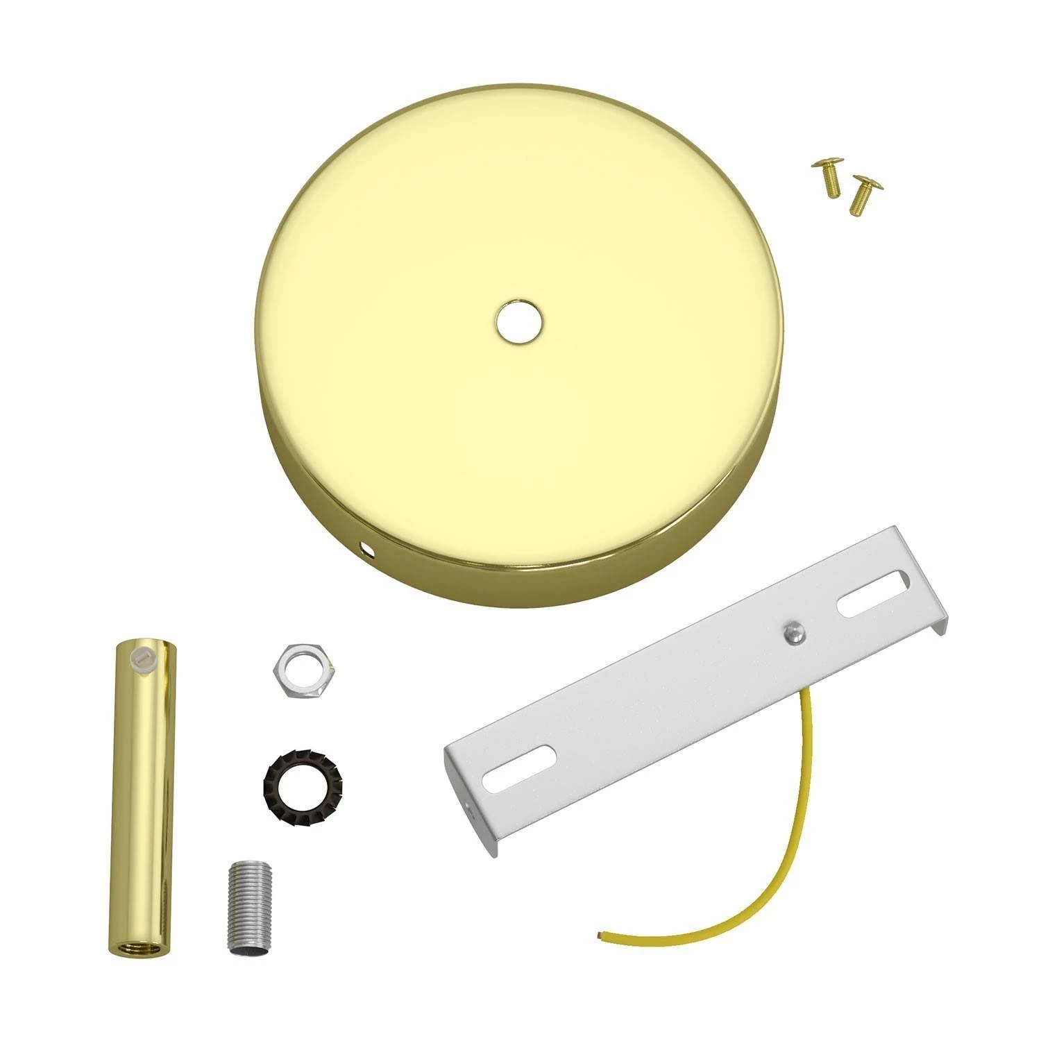 Strak design 1-gaats 120 mm. cilindrische metalen plafondkap met 7 cm. trekontlaster