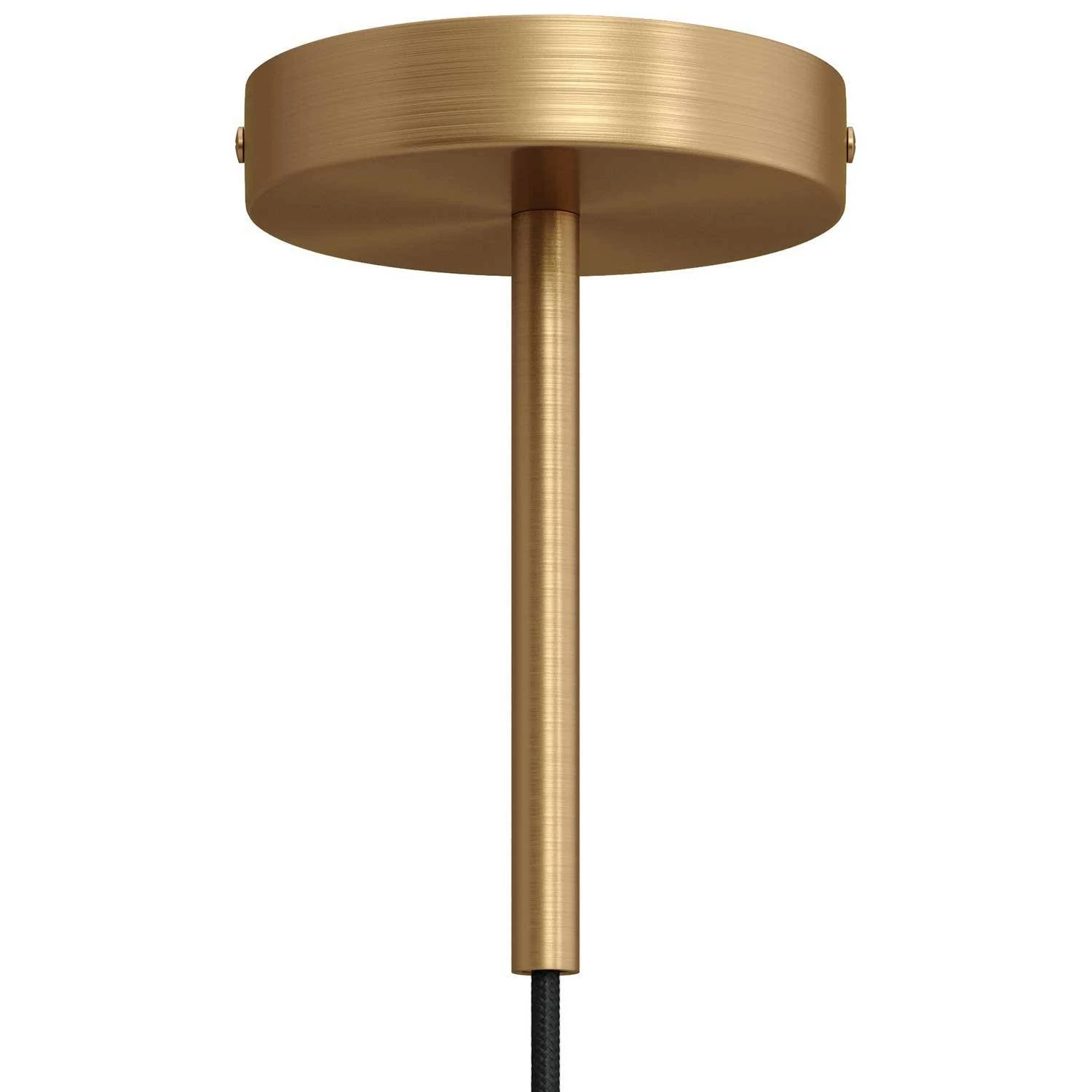 Strak design 1-gaats 120 mm. cilindrische metalen plafondkap met 15 cm. trekontlaster