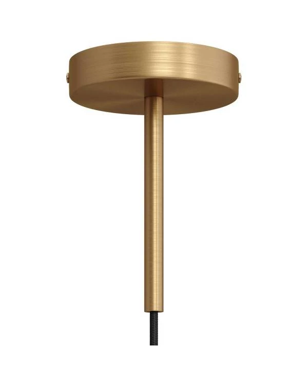 Strak design 1-gaats 120 mm. cilindrische metalen plafondkap met 15 cm. trekontlaster