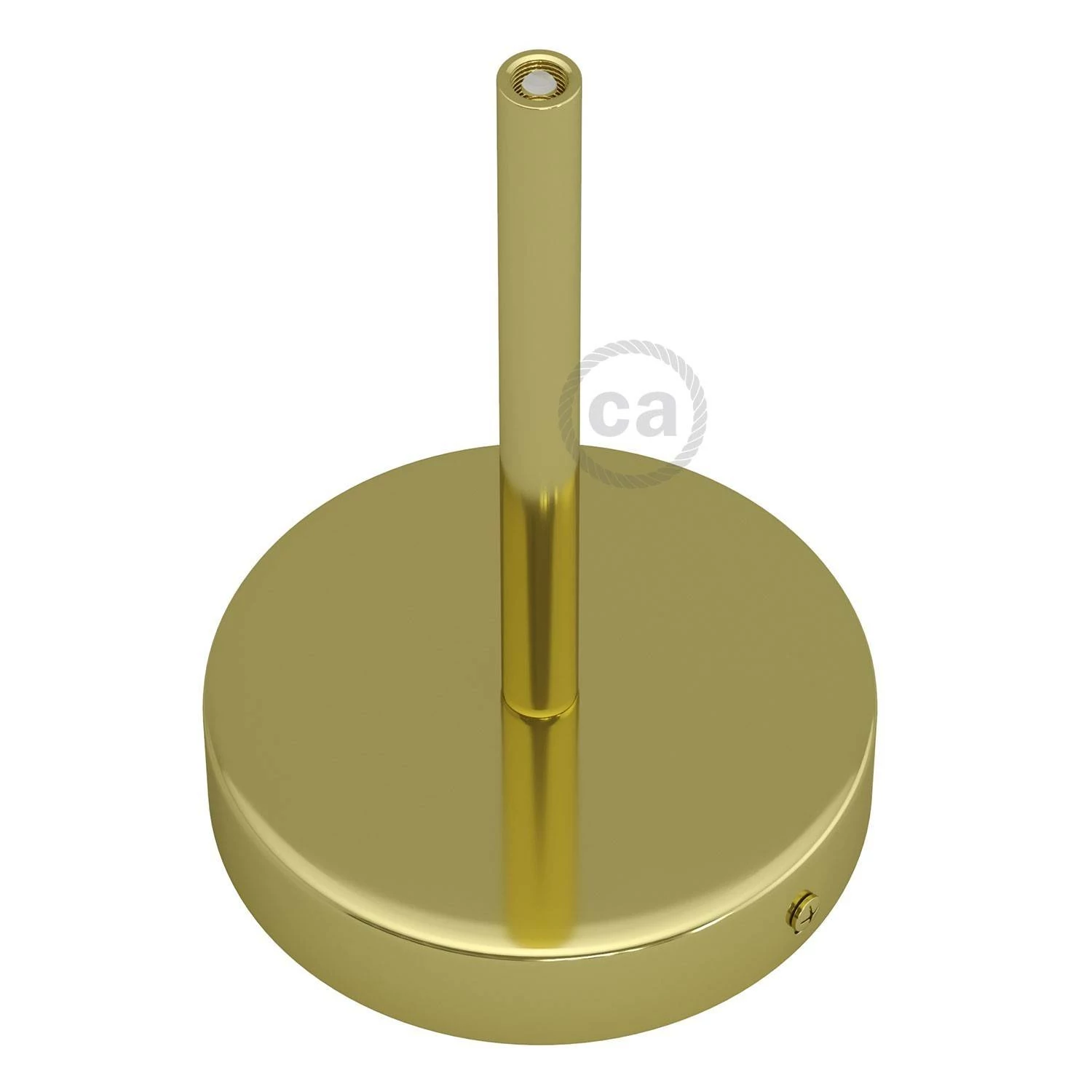 Strak design 1-gaats 120 mm. cilindrische metalen plafondkap met 15 cm. trekontlaster