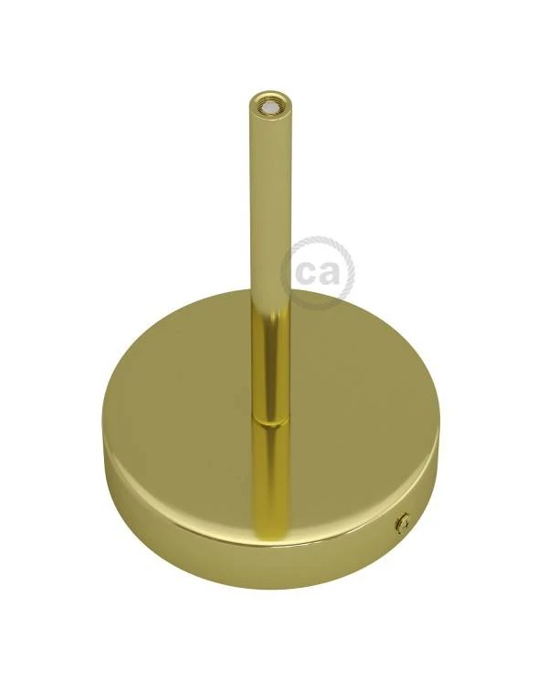Strak design 1-gaats 120 mm. cilindrische metalen plafondkap met 15 cm. trekontlaster