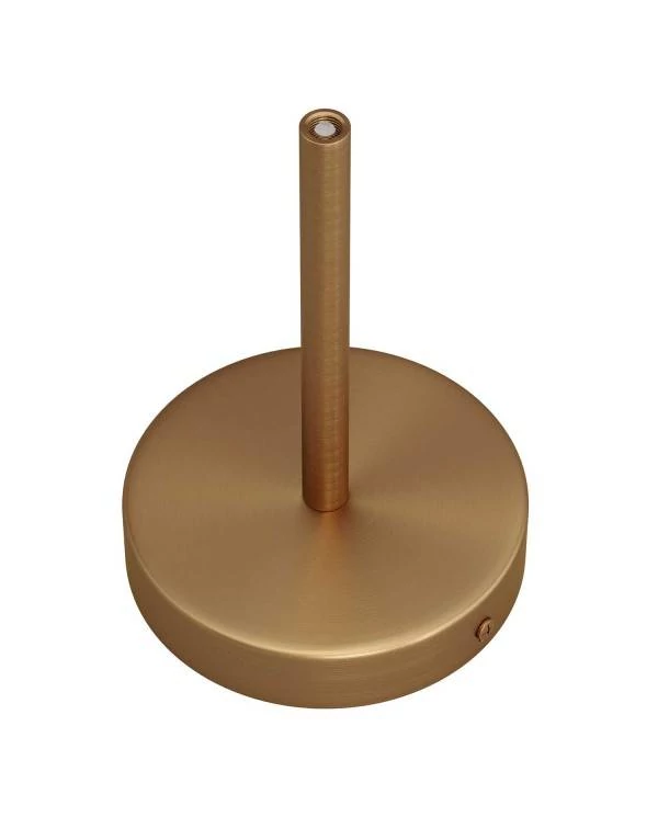 Strak design 1-gaats 120 mm. cilindrische metalen plafondkap met 15 cm. trekontlaster