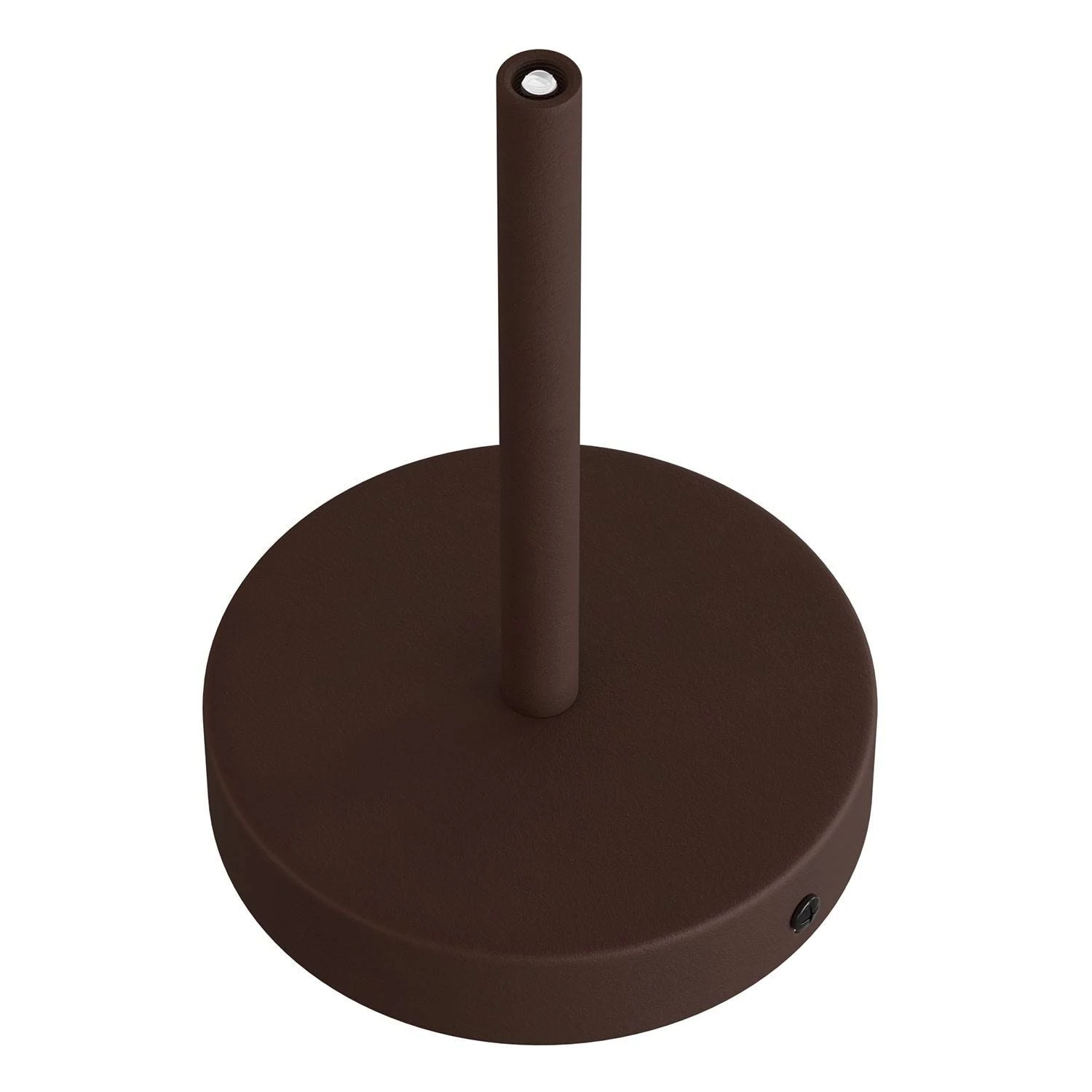 Strak design 1-gaats 120 mm. cilindrische metalen plafondkap met 15 cm. trekontlaster