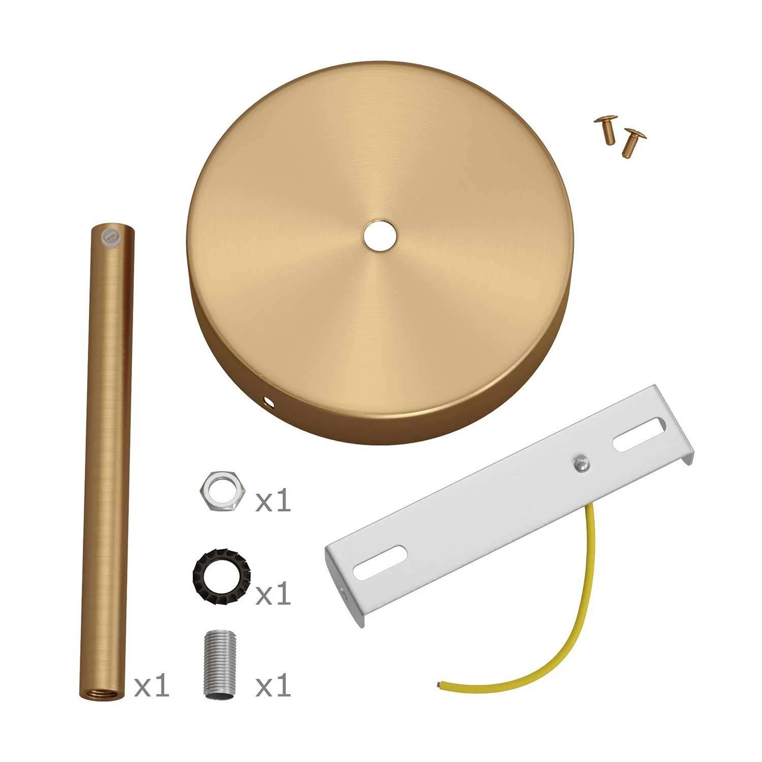 Strak design 1-gaats 120 mm. cilindrische metalen plafondkap met 15 cm. trekontlaster