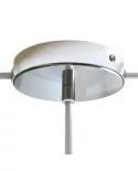 Strak design 120 mm. cilindrische metalen plafondkap met 1 centraal gat en 2 zijgaten en toebehoren