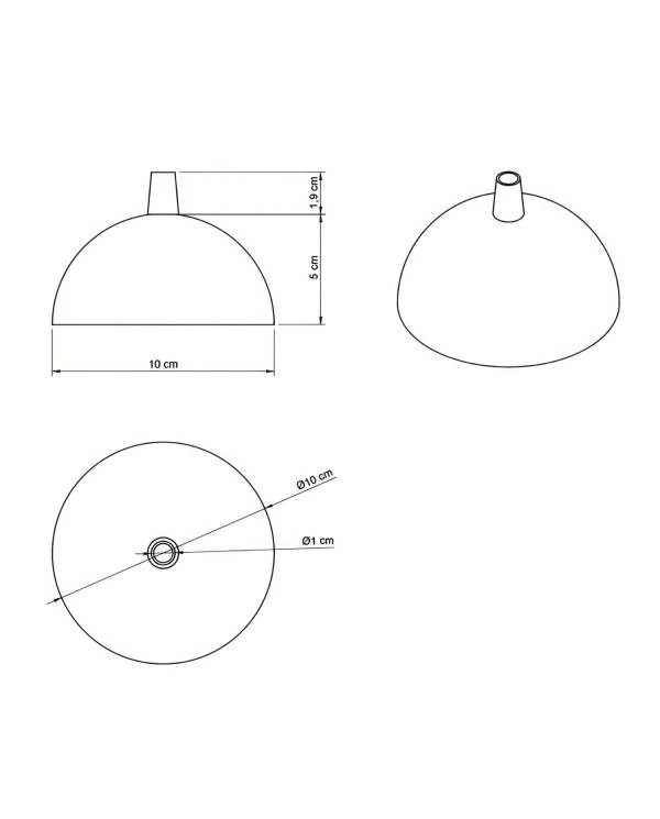 Halve bol geverfde metalen plafondkap kit