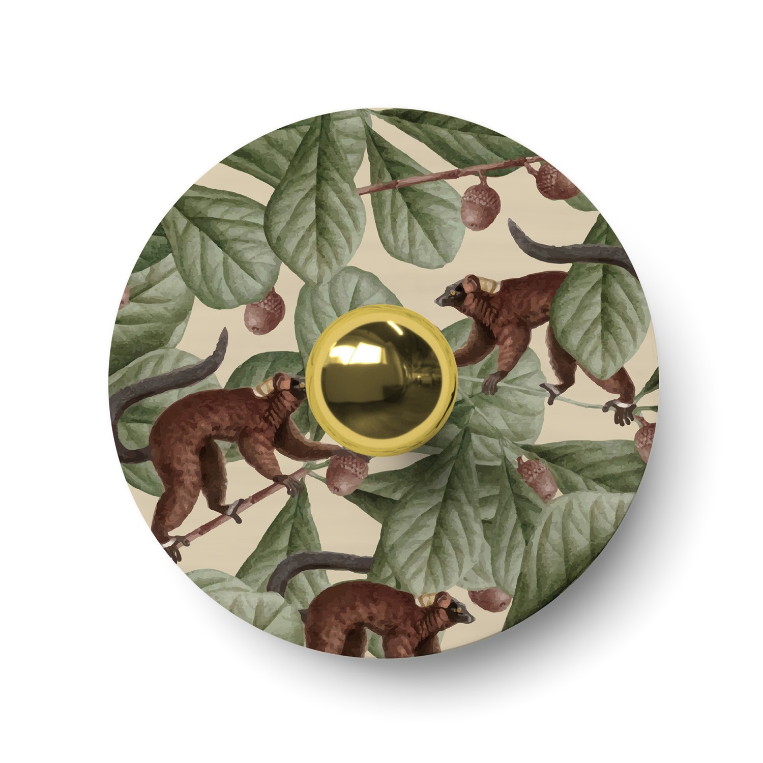 Ellepì mini platte lampenkap met jungle dieren 'Wildlife Whispers', 24 cm diameter - Made in Italy