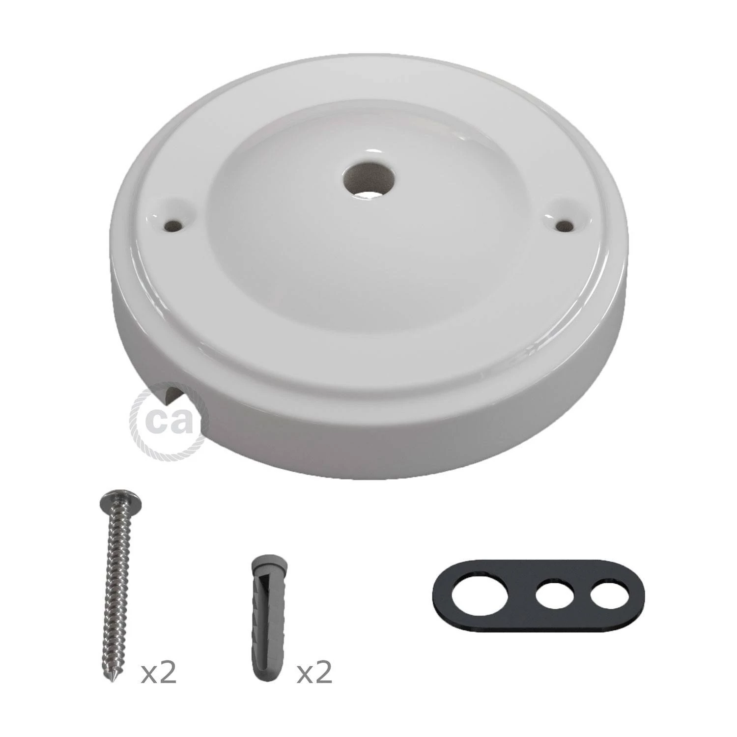 Porseleinen "Minimal" plafondkap kit