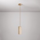 Hanglamp met houten lampenkap voor Tub-E27 spot