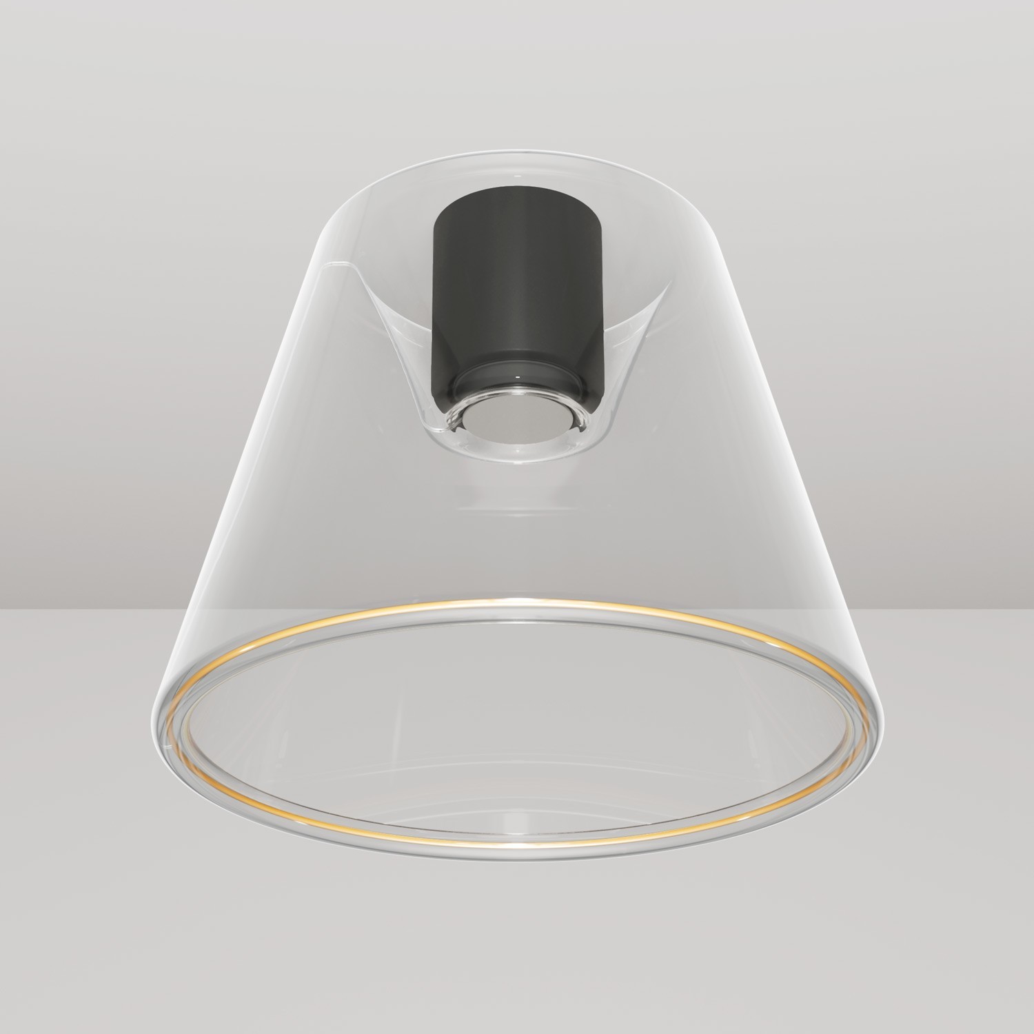 Design plafondlamp met transparante kegelvormige Ghost bol