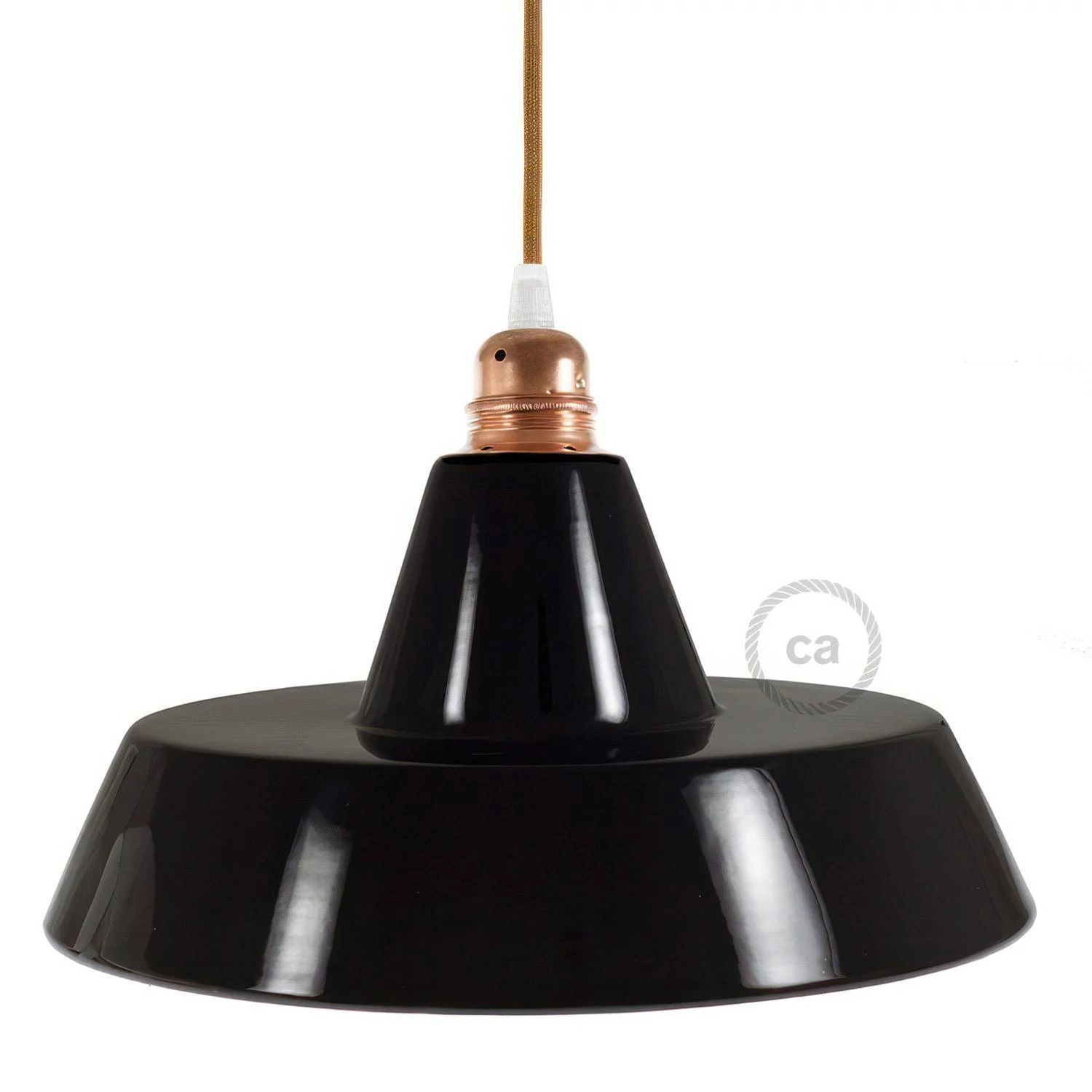 Industriële keramische lampenkap - Made in Italy - zwart-koper