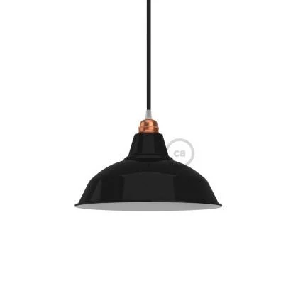 Bistrot lampenkap E27 in geverfd metaal, diameter 30 cm - zwart