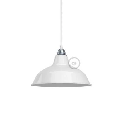 Bistrot lampenkap E27 in geverfd metaal, diameter 30 cm - wit