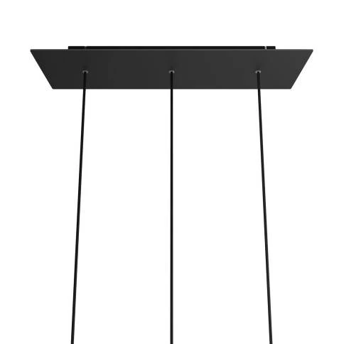 XXL rechthoekige 3-gats Rose-One plafondkap-kit, afmetingen 675 x 225 mm