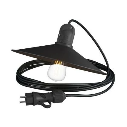 Snake Eiva met Swing-lampenkap, draagbare buitenlamp, 5 m strijkijzersnoer, IP65 waterdichte fitting en stekker - zwart