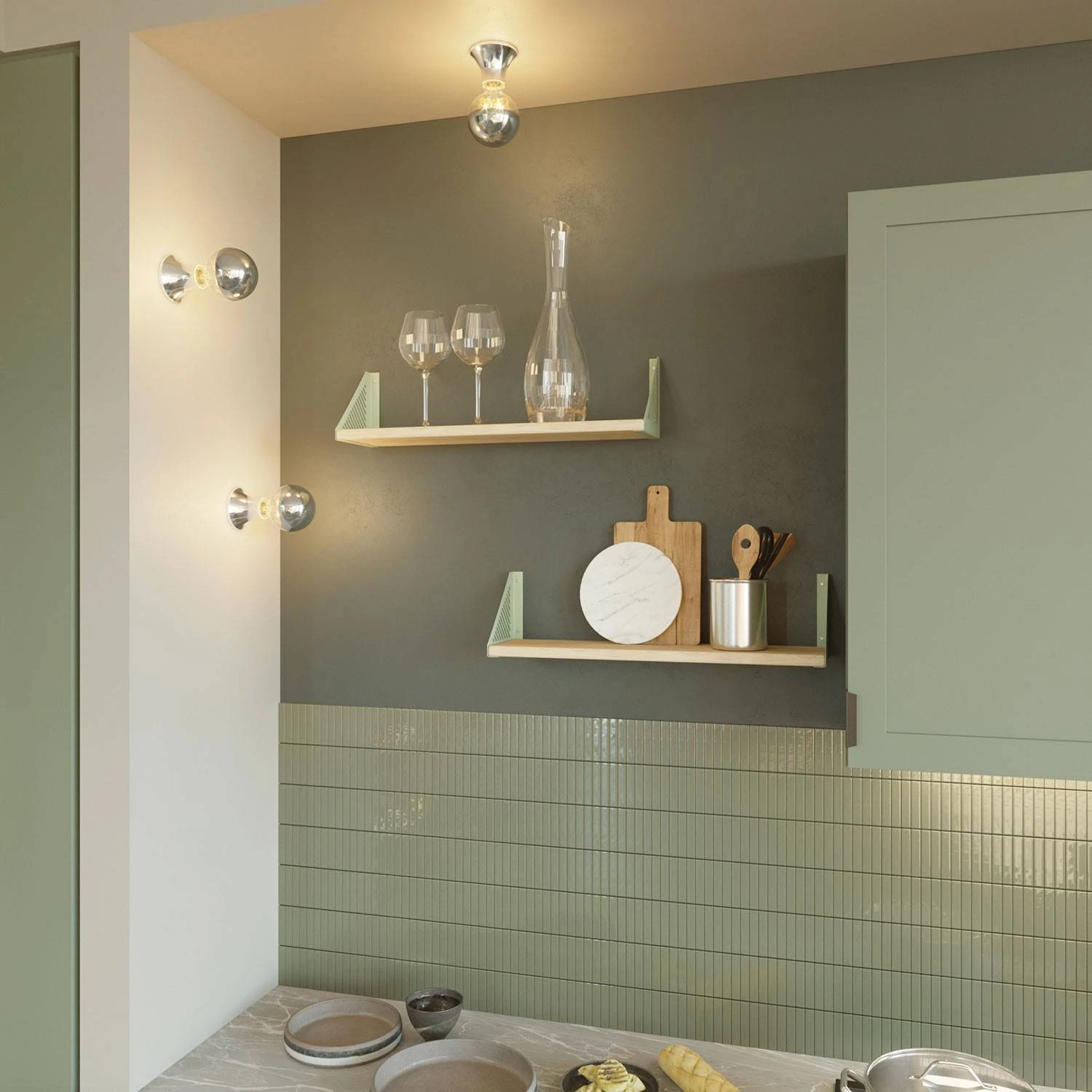 Metalen E27 wand- of plafondfitting