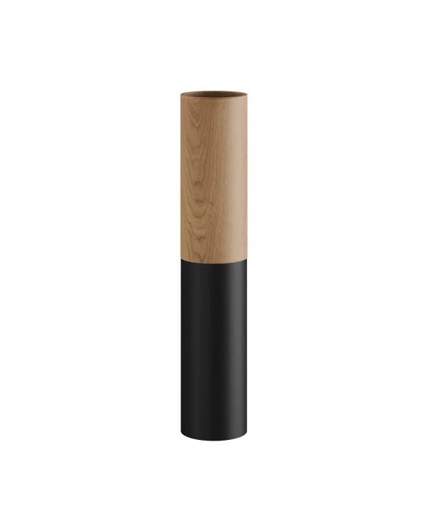 Tub-E14, hout en metalen buis voor spot met E14 fitting